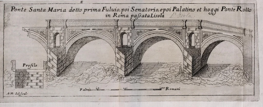 An illustration from Descrittione di diuersi ponti esistenti sopra li fiumi Nera e Teuere, con vn discorso particolare della nauigatione da Perugia a Roma, 1676, leaf 89
