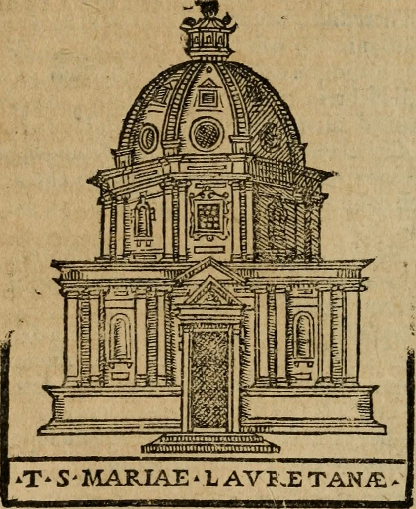 An illustration from Descrittione di Roma antica e moderna : nella quale si contengono chiese, monasterij, hospedali, compagnie, collegij e seminarij, tempij, teatri, anfiteatri, naumachie, cerchi, fori, curie, palazzi, e statue, librerie, musei, pitture, sculture, & i nomi de gli artefici : indice de'sommi pontefici, imperatori e duchi : con due copiosissime tauole, 1643, leaf 147