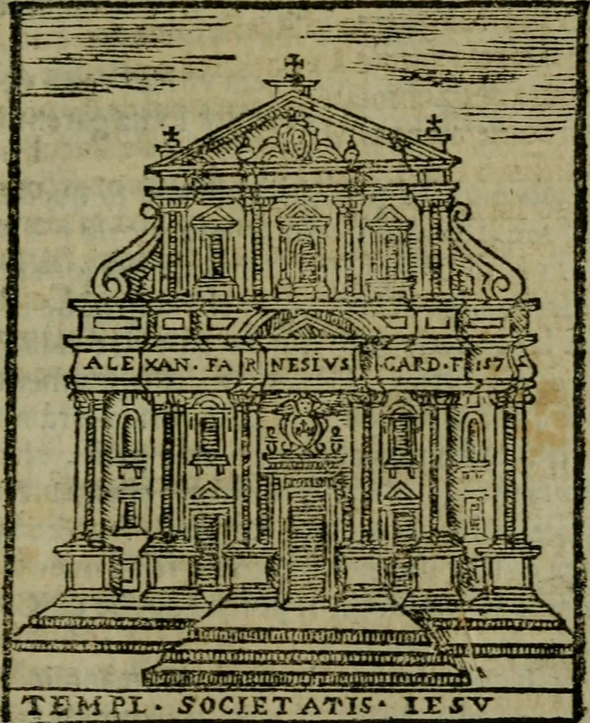 An illustration from Descrittione di Roma antica e moderna : nella quale si contengono chiese, monasterij, hospedali, compagnie, collegij e seminarij, tempij, teatri, anfiteatri, naumachie, cerchi, fori, curie, palazzi, e statue, librerie, musei, pitture, sculture, & i nomi de gli artefici : indice de'sommi pontefici, imperatori e duchi : con due copiosissime tauole, 1643, leaf 162