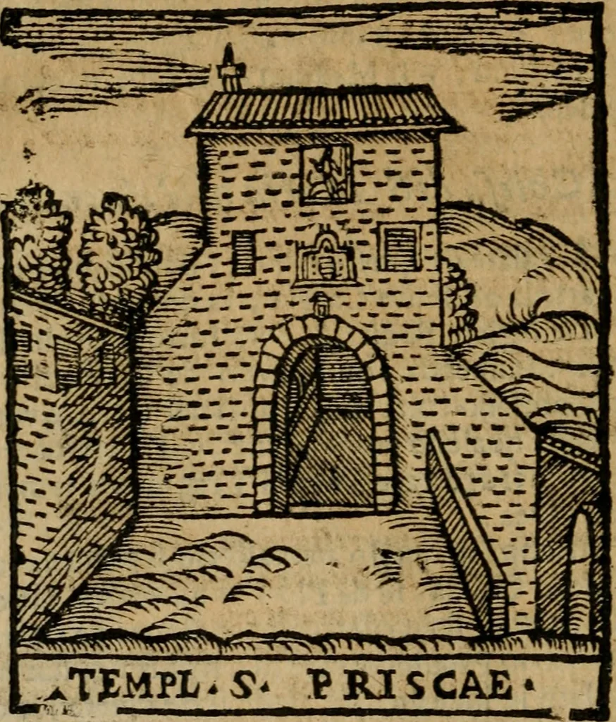 An illustration from Descrittione di Roma antica e moderna : nella quale si contengono chiese, monasterij, hospedali, compagnie, collegij e seminarij, tempij, teatri, anfiteatri, naumachie, cerchi, fori, curie, palazzi, e statue, librerie, musei, pitture, sculture, & i nomi de gli artefici : indice de'sommi pontefici, imperatori e duchi : con due copiosissime tauole, 1643, leaf 301