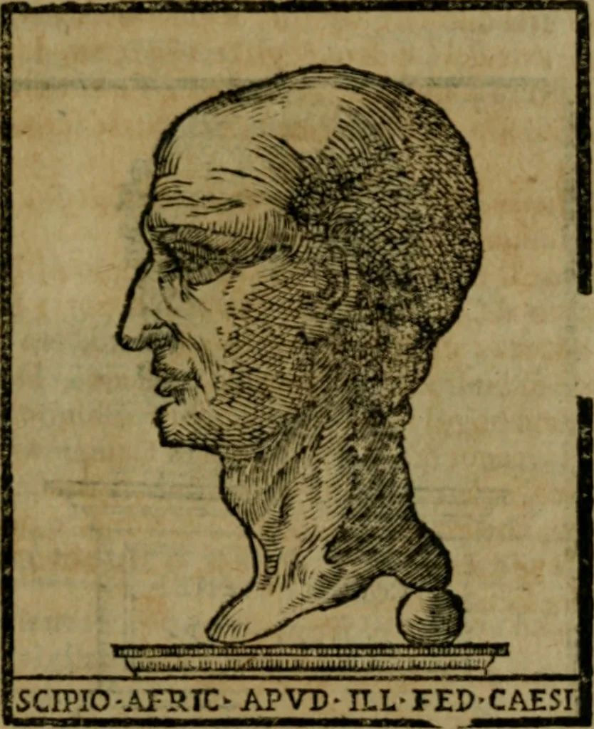 An illustration from Descrittione di Roma antica e moderna : nella quale si contengono chiese, monasterij, hospedali, compagnie, collegij e seminarij, tempij, teatri, anfiteatri, naumachie, cerchi, fori, curie, palazzi, e statue, librerie, musei, pitture, sculture, & i nomi de gli artefici : indice de'sommi pontefici, imperatori e duchi : con due copiosissime tauole, 1643, leaf 552