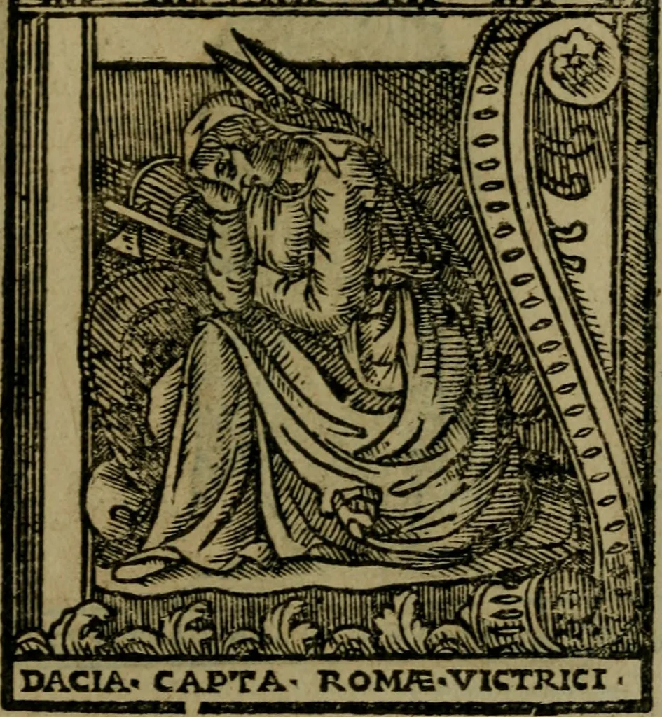 An illustration from Descrittione di Roma antica e moderna : nella quale si contengono chiese, monasterij, hospedali, compagnie, collegij e seminarij, tempij, teatri, anfiteatri, naumachie, cerchi, fori, curie, palazzi, e statue, librerie, musei, pitture, sculture, & i nomi de gli artefici : indice de'sommi pontefici, imperatori e duchi : con due copiosissime tauole, 1643, leaf 586