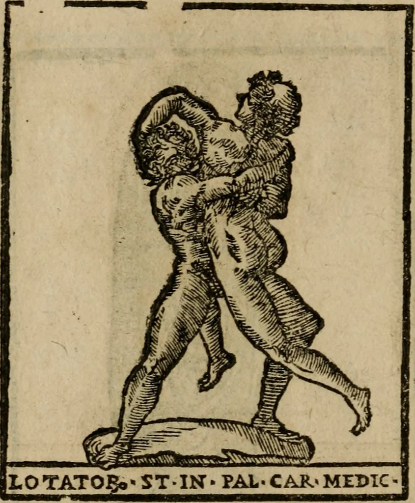 An illustration from Descrittione di Roma antica e moderna : nella quale si contengono chiese, monasterij, hospedali, compagnie, collegij e seminarij, tempij, teatri, anfiteatri, naumachie, cerchi, fori, curie, palazzi, e statue, librerie, musei, pitture, sculture, & i nomi de gli artefici : indice de'sommi pontefici, imperatori e duchi : con due copiosissime tauole, 1643, leaf 589