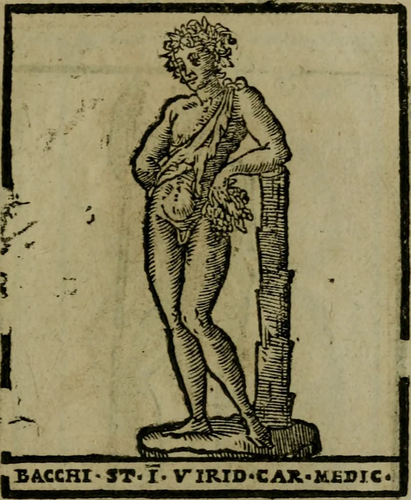 An illustration from Descrittione di Roma antica e moderna : nella quale si contengono chiese, monasterij, hospedali, compagnie, collegij e seminarij, tempij, teatri, anfiteatri, naumachie, cerchi, fori, curie, palazzi, e statue, librerie, musei, pitture, sculture, & i nomi de gli artefici : indice de'sommi pontefici, imperatori e duchi : con due copiosissime tauole, 1643, leaf 590