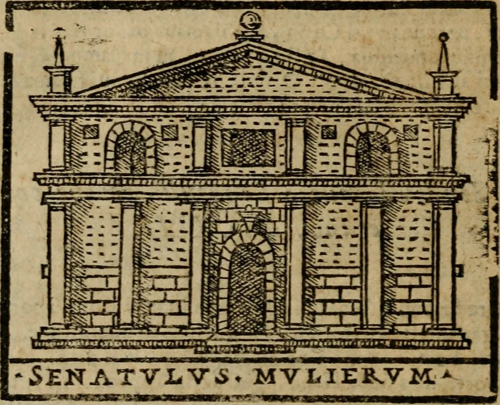 An illustration from Descrittione di Roma antica e moderna : nella quale si contengono chiese, monasterij, hospedali, compagnie, collegij e seminarij, tempij, teatri, anfiteatri, naumachie, cerchi, fori, curie, palazzi, e statue, librerie, musei, pitture, sculture, & i nomi de gli artefici : indice de'sommi pontefici, imperatori e duchi : con due copiosissime tauole, 1643, leaf 613