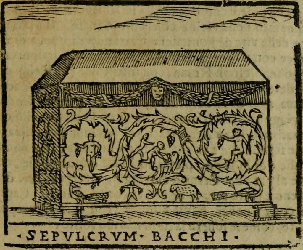 An illustration from Descrittione di Roma antica e moderna : nella quale si contengono chiese, monasterij, hospedali, compagnie, collegij e seminarij, tempij, teatri, anfiteatri, naumachie, cerchi, fori, curie, palazzi, e statue, librerie, musei, pitture, sculture, & i nomi de gli artefici : indice de'sommi pontefici, imperatori e duchi : con due copiosissime tauole, 1643, leaf 718