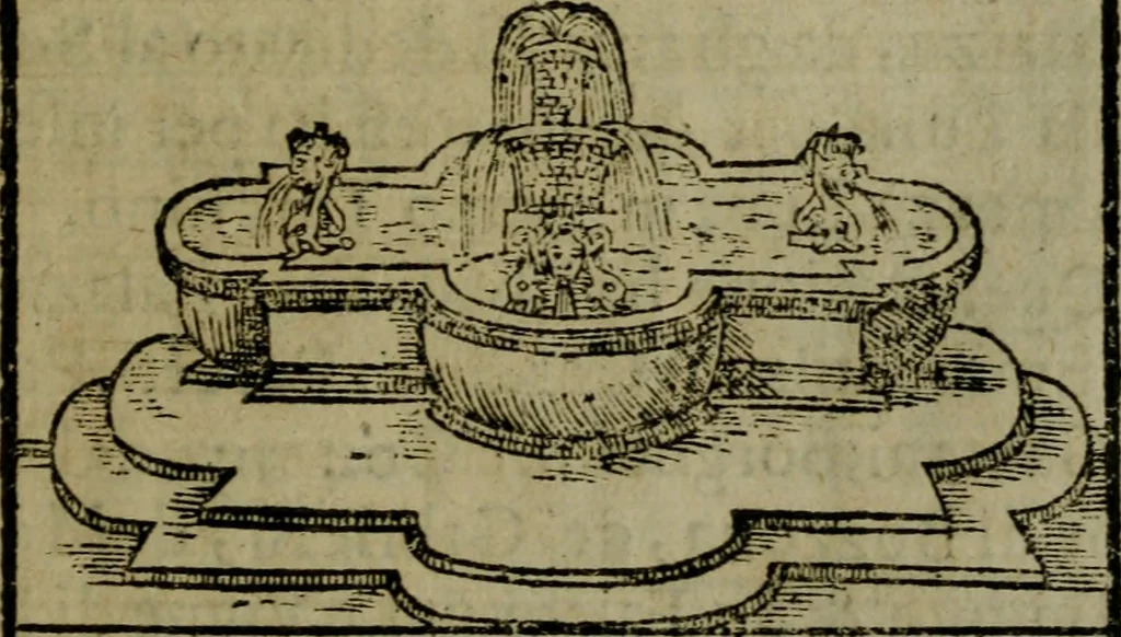 An illustration from Descrittione di Roma antica e moderna : nella quale si contengono chiese, monasterij, hospedali, compagnie, collegij e seminarij, tempij, teatri, anfiteatri, naumachie, cerchi, fori, curie, palazzi, e statue, librerie, musei, pitture, sculture, & i nomi de gli artefici : indice de'sommi pontefici, imperatori e duchi : con due copiosissime tauole, 1643, leaf 770