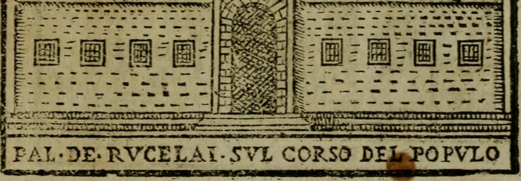 An illustration from Descrittione di Roma antica e moderna : nella quale si contengono chiese, monasterij, hospedali, compagnie, collegij e seminarij, tempij, teatri, anfiteatri, naumachie, cerchi, fori, curie, palazzi, e statue, librerie, musei, pitture, sculture, & i nomi de gli artefici : indice de'sommi pontefici, imperatori e duchi : con due copiosissime tauole, 1643, leaf 772