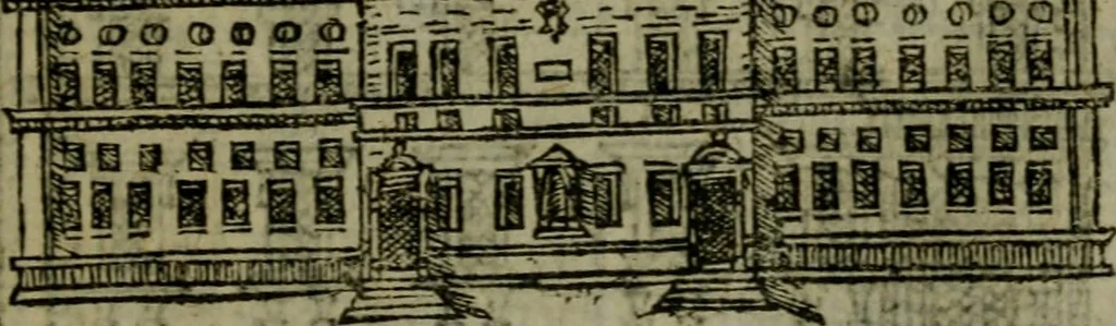 An illustration from Descrittione di Roma antica e moderna : nella quale si contengono chiese, monasterij, hospedali, compagnie, collegij e seminarij, tempij, teatri, anfiteatri, naumachie, cerchi, fori, curie, palazzi, e statue, librerie, musei, pitture, sculture, & i nomi de gli artefici : indice de'sommi pontefici, imperatori e duchi : con due copiosissime tauole, 1643, leaf 782
