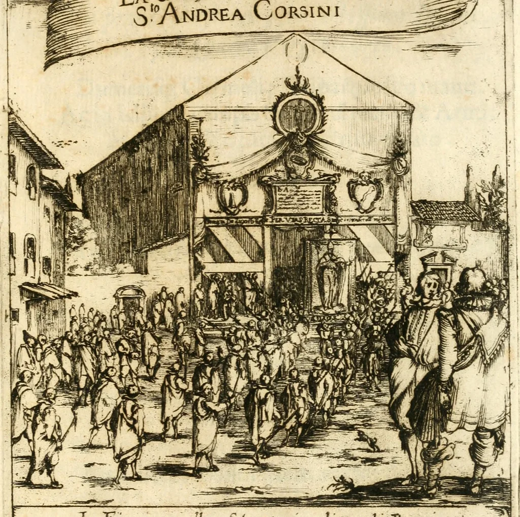 An illustration from Descrizion delle feste fatte in Firenze per la canonizzazione di Sto. Andrea Corsini, 1632, leaf 6