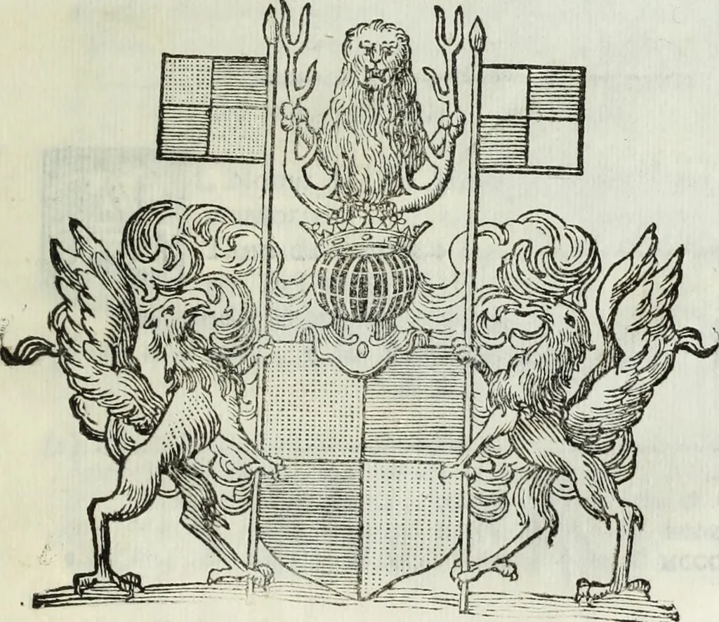 An illustration from Descrizione della provincia del Mugello con la carta geografica del medesimo : aggiuntavi un'antica cronica della nobil famiglia da Lutiano creduta di consorteria delli Ubaldini già signori dell'istesso Mugello, 1748, leaf 364