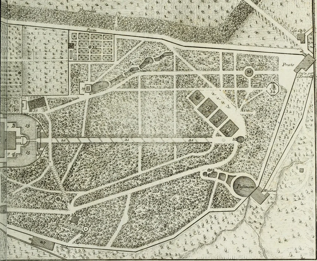 An illustration from Descrizione della regia villa, fontane, e fabbriche di Pratolino, 1742, leaf 58
