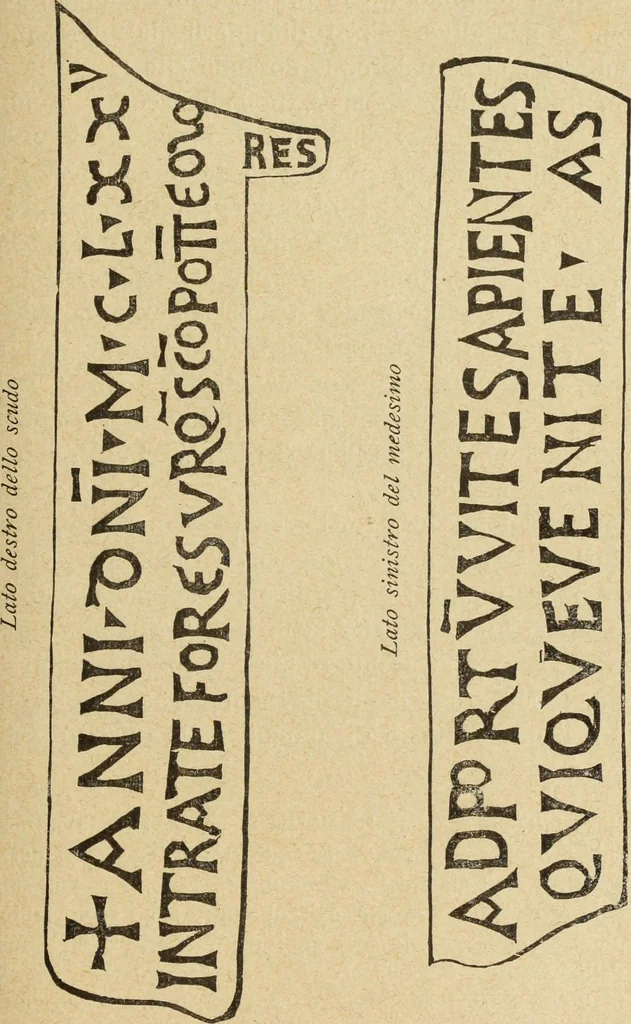 An illustration from Descrizione delle chiese di Narni e suoi dintorni le più importanti rispetto all'antichità e alle belle arti, 1898, leaf 213