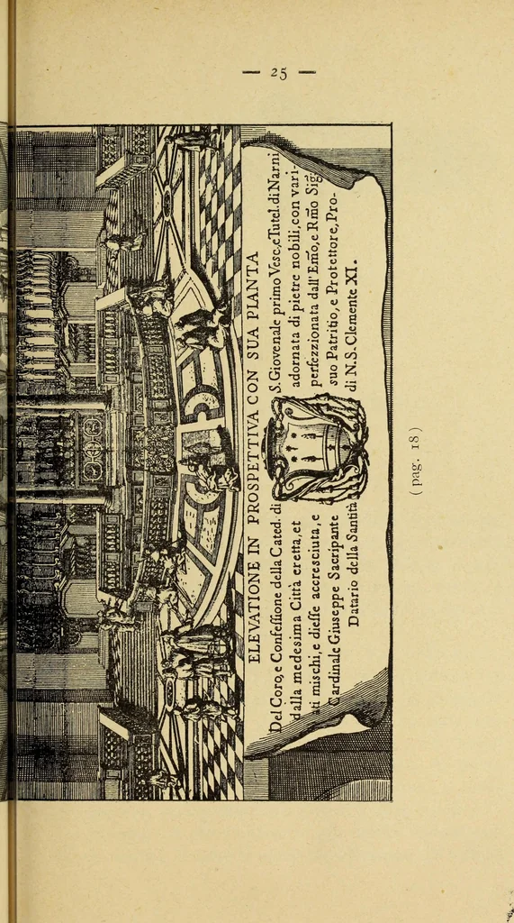 An illustration from Descrizione delle chiese di Narni e suoi dintorni le più importanti rispetto all'antichità e alle belle arti, 1898, leaf 31