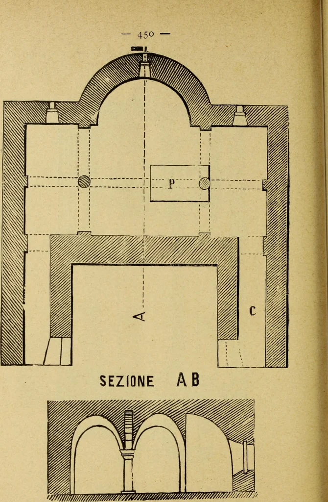 An illustration from Descrizione delle chiese di Narni e suoi dintorni le più importanti rispetto all'antichità e alle belle arti, 1898, leaf 456