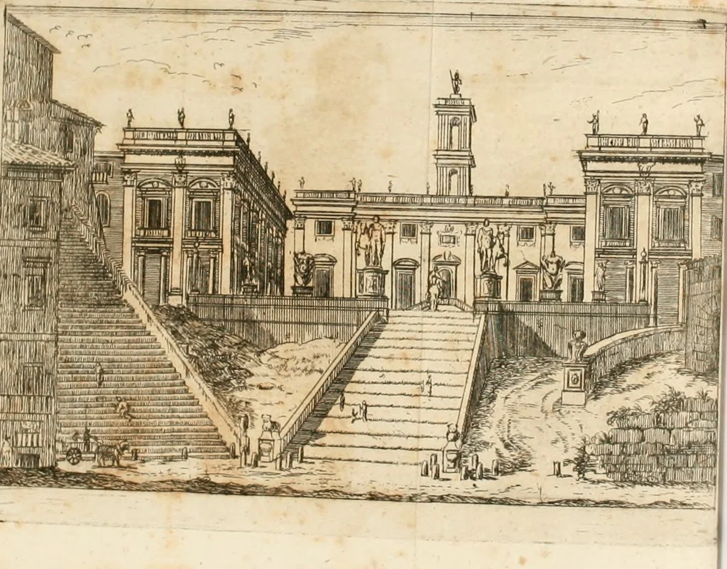 An illustration from Descrizione delle statue, bassirilievi, busti, altri antichi monumenti, e quadri de più celebri pennelli, che si custodiscono ne palazzi di Campidoglio, 1775, leaf 16
