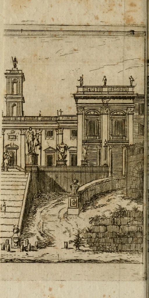 An illustration from Descrizione delle statue, bassirilievi, busti, altri antichi monumenti, e quadri de più celebri pennelli, che si custodiscono ne palazzi di Campidoglio, 1775, leaf 17