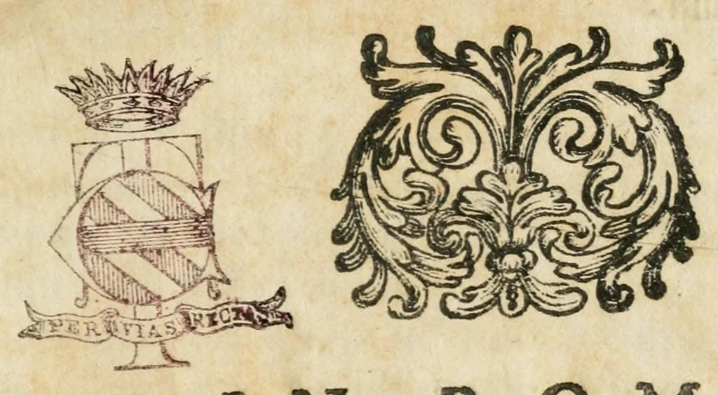 An illustration from Descrizione delle feste et apparato fatto in Firenze per la solenne traslazione del corpo di S. Andrea Corsini fiorentino carmelitano, vescouo di Fiesole, l'anno MDCLXXXIII, 1685, leaf 5