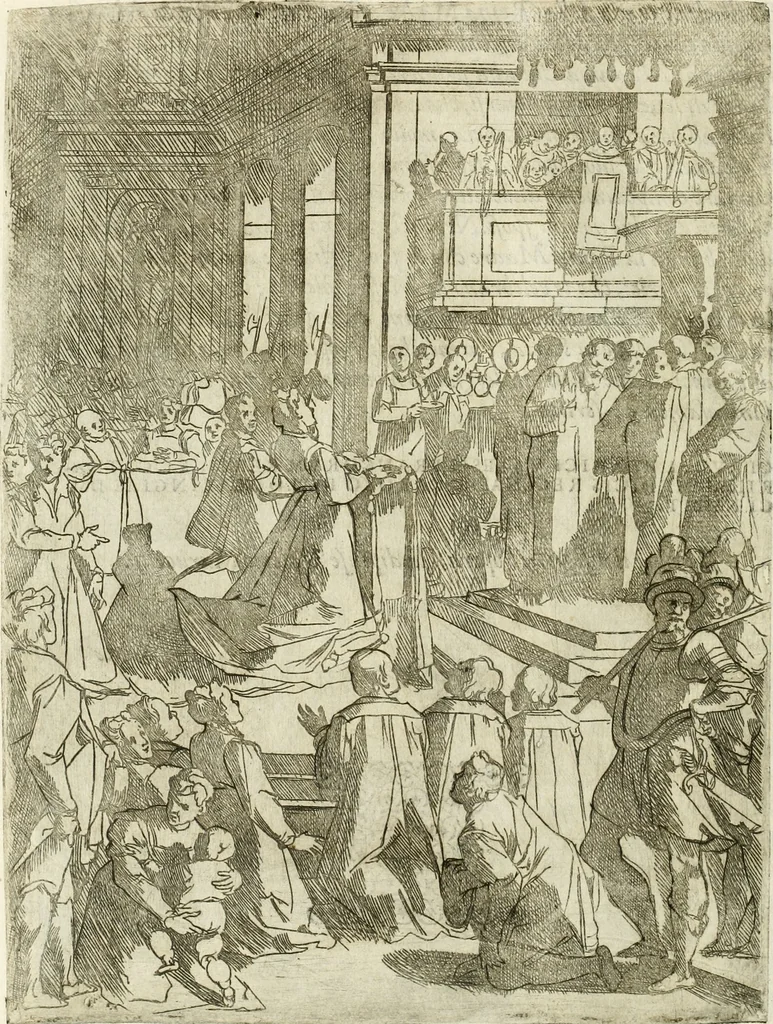An illustration from Descrizione del regale apparato per le nozze della serenissima Madama Cristina di Loreno, moglie del serenissimo don Ferdinando Medici, III. granduca di Toscana, 1589, leaf 109