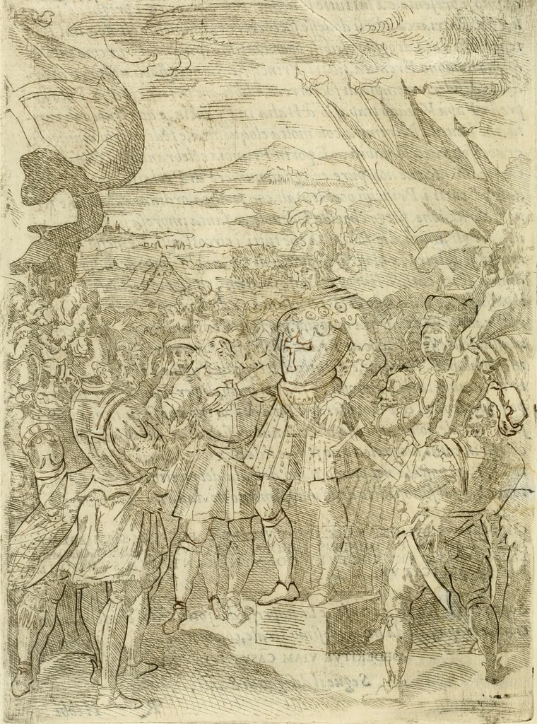 An illustration from Descrizione del regale apparato per le nozze della serenissima Madama Cristina di Loreno, moglie del serenissimo don Ferdinando Medici, III. granduca di Toscana, 1589, leaf 131