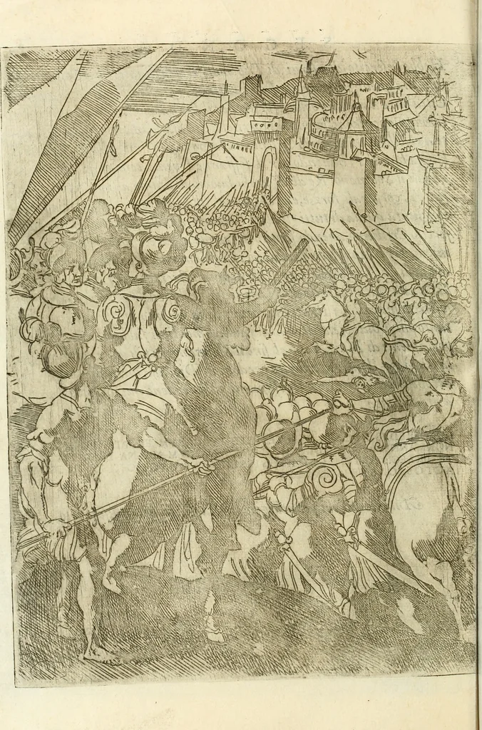 An illustration from Descrizione del regale apparato per le nozze della serenissima Madama Cristina di Loreno, moglie del serenissimo don Ferdinando Medici, III. granduca di Toscana, 1589, leaf 133