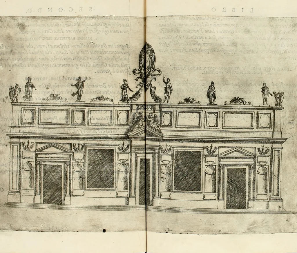 An illustration from Descrizione del regale apparato per le nozze della serenissima Madama Cristina di Loreno, moglie del serenissimo don Ferdinando Medici, III. granduca di Toscana, 1589, leaf 150