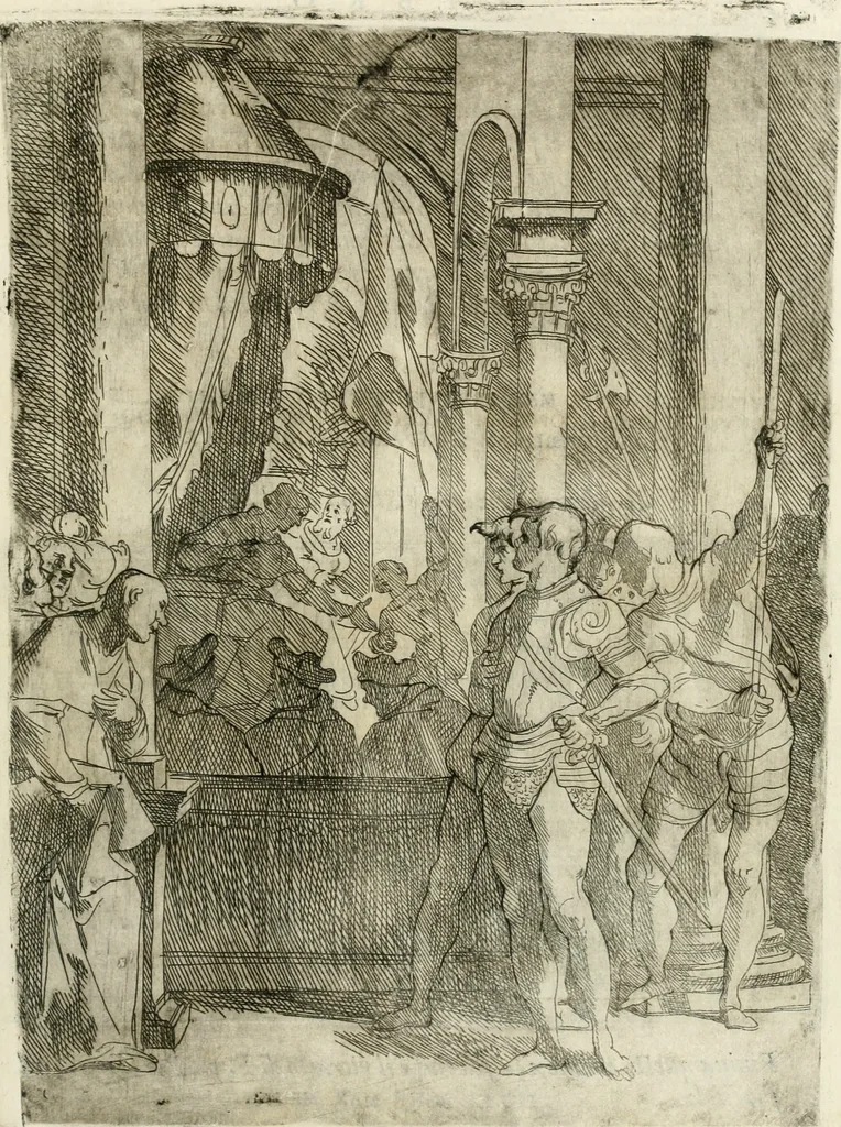 An illustration from Descrizione del regale apparato per le nozze della serenissima Madama Cristina di Loreno, moglie del serenissimo don Ferdinando Medici, III. granduca di Toscana, 1589, leaf 156
