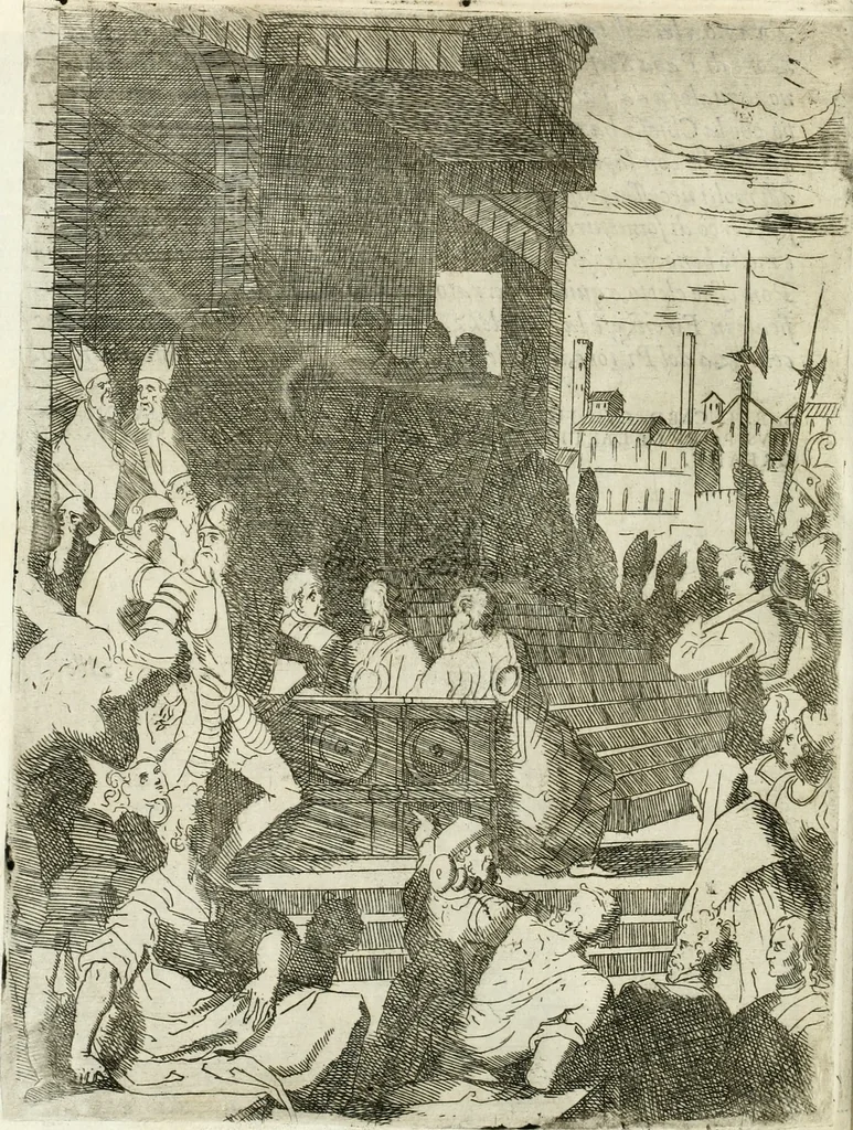 An illustration from Descrizione del regale apparato per le nozze della serenissima Madama Cristina di Loreno, moglie del serenissimo don Ferdinando Medici, III. granduca di Toscana, 1589, leaf 163
