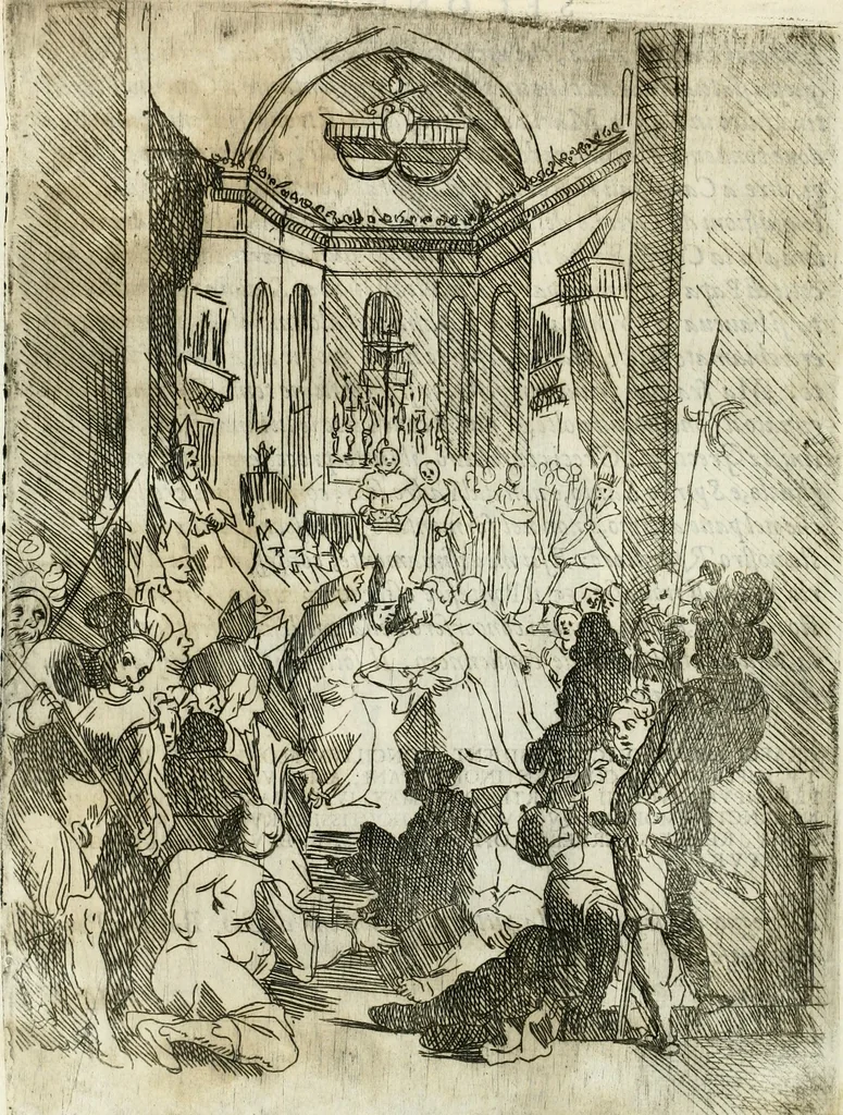 An illustration from Descrizione del regale apparato per le nozze della serenissima Madama Cristina di Loreno, moglie del serenissimo don Ferdinando Medici, III. granduca di Toscana, 1589, leaf 169