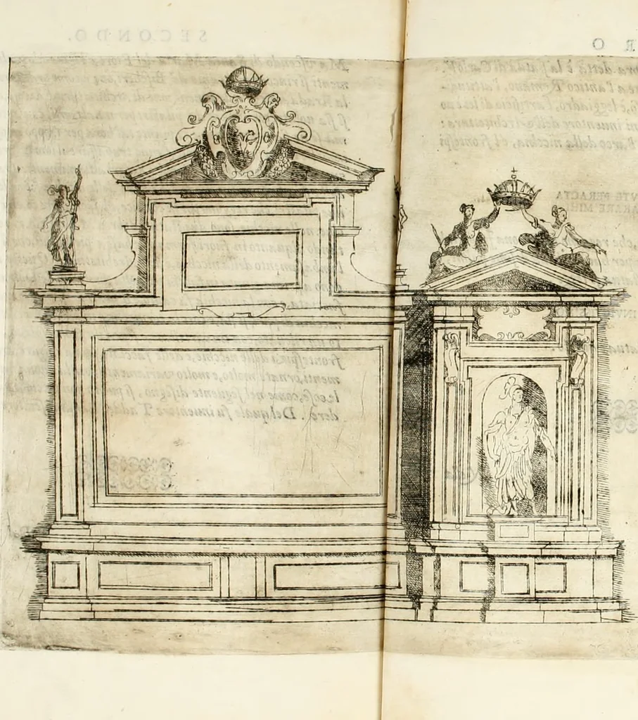 An illustration from Descrizione del regale apparato per le nozze della serenissima Madama Cristina di Loreno, moglie del serenissimo don Ferdinando Medici, III. granduca di Toscana, 1589, leaf 180