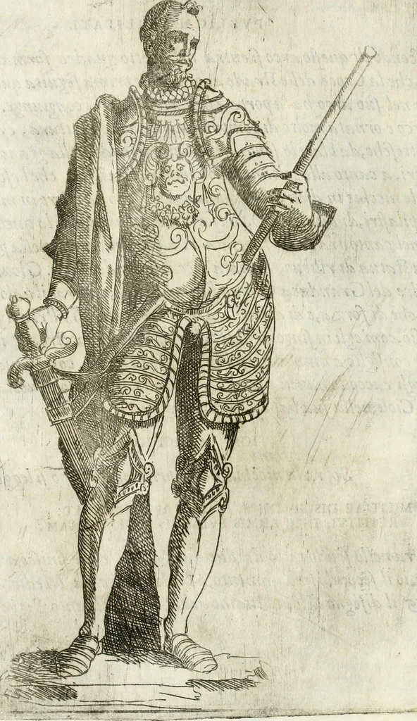 An illustration from Descrizione del regale apparato per le nozze della serenissima Madama Cristina di Loreno, moglie del serenissimo don Ferdinando Medici, III. granduca di Toscana, 1589, leaf 203