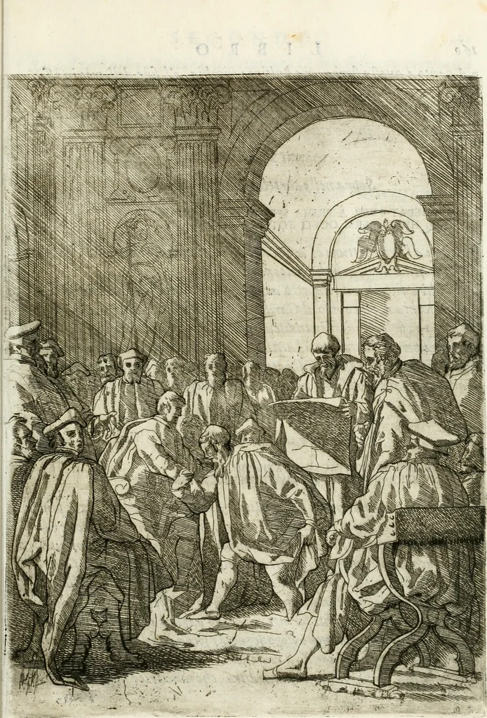 An illustration from Descrizione del regale apparato per le nozze della serenissima Madama Cristina di Loreno, moglie del serenissimo don Ferdinando Medici, III. granduca di Toscana, 1589, leaf 208