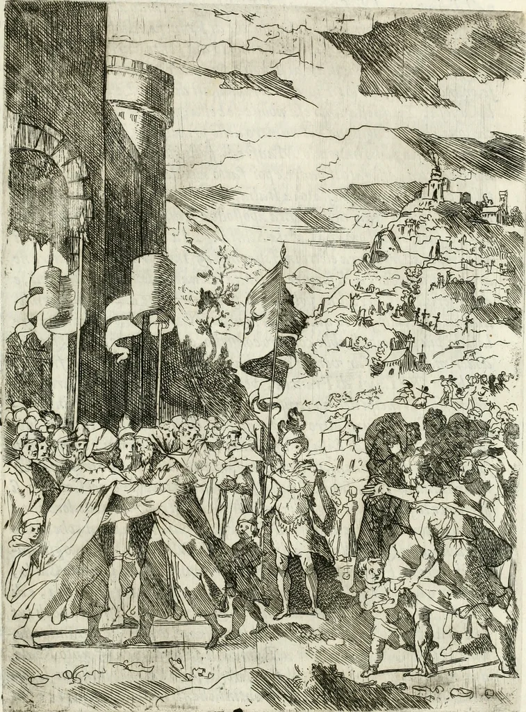 An illustration from Descrizione del regale apparato per le nozze della serenissima Madama Cristina di Loreno, moglie del serenissimo don Ferdinando Medici, III. granduca di Toscana, 1589, leaf 70