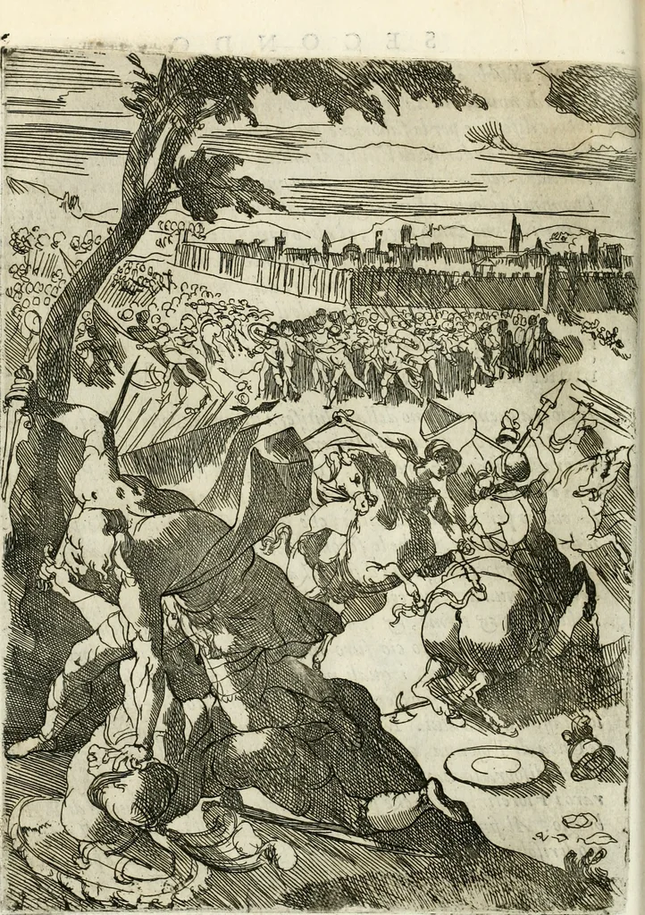 An illustration from Descrizione del regale apparato per le nozze della serenissima Madama Cristina di Loreno, moglie del serenissimo don Ferdinando Medici, III. granduca di Toscana, 1589, leaf 75