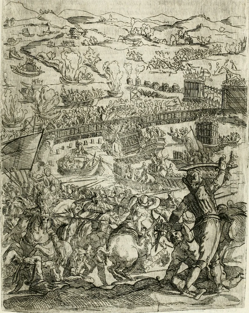 An illustration from Descrizione del regale apparato per le nozze della serenissima Madama Cristina di Loreno, moglie del serenissimo don Ferdinando Medici, III. granduca di Toscana, 1589, leaf 78