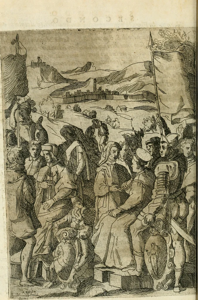 An illustration from Descrizione del regale apparato per le nozze della serenissima Madama Cristina di Loreno, moglie del serenissimo don Ferdinando Medici, III. granduca di Toscana, 1589, leaf 89