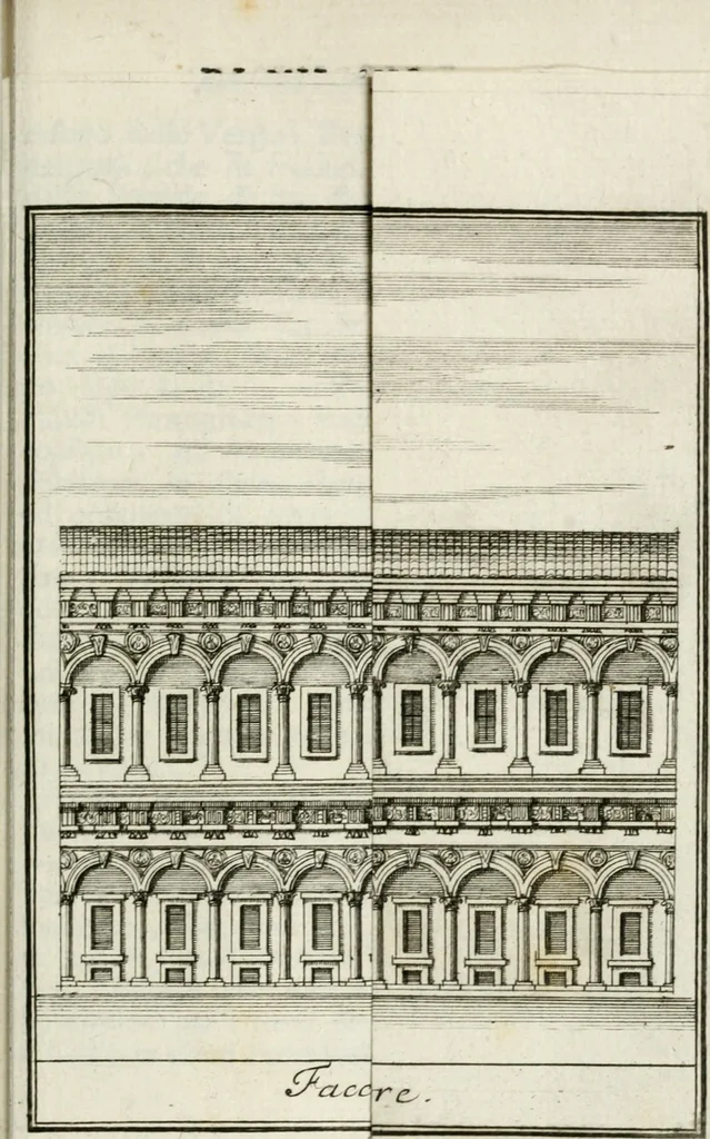 An illustration from Descrizione di Milano : ornata con molti disegni in rame delle fabbriche più cospicue, che si trovano in questa metropoli, 1737, leaf 434