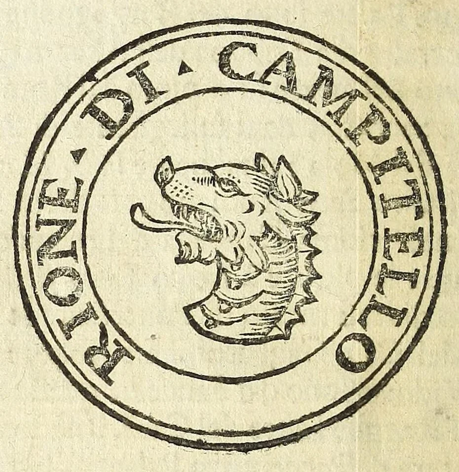 An illustration from Descrizione di Roma antica : formata nuouamente con le autorità di Bartolomeo Marliani, Onofrio Panuinio, Alessandro Donati, Faminio Nardini, e d'altri celebri scrittori antichi, & antiquarij moderni, accennati nella lettera al lettore. Nella quale si discorre degl' archi, aquedotti, basiliche, circhi, colonne, curie, fori, librerie, naumachie, obelischi, palazzi, pitture, ponti, statue, teatri, anfiteatri, tempij, terme, vie, & altri famosi edificij romani. Accresciuta di moltissime figure in rame, di varie medaglie, e di curiose notizie istoriche, 1697, leaf 562