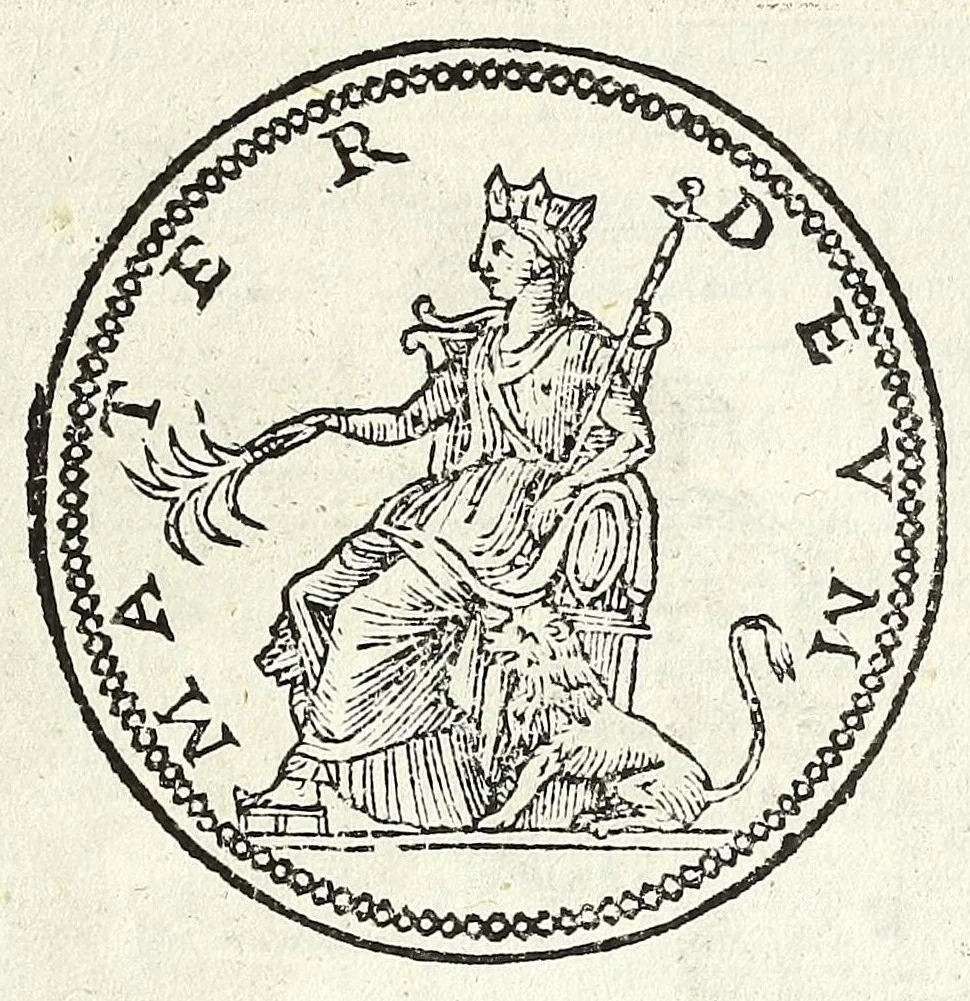 An illustration from Descrizione di Roma moderna : formata nuouamente con le autorità del cardinal Baronio, Alfonso Ciaconio, d'Antonio Bosio, Ottavio Panciroli, e d'altri celebri autori accennati nella lettera al lettore : nella quale si discorre delle sagre basiliche, chiefe, collegij, confraternite, librerie, monasterij, opsedali, fontane, giardini, palazzi, pitture, sculture, e statue più famose, che sono dentro, e fuori della città : come ancora dell'opere pie, indulgenze, e reliquie de' santi custodite nelle dette chiese, e de' sommi pontefici, e cardinali fondatori o restauratori delle medesime : distinta in quattordici rioni, abbellita con figure nuoue di rame, & accresciuta di molte notizie istoriche, 1697, leaf 39