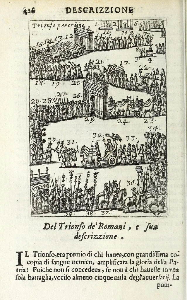 An illustration from Descrizione di Roma moderna : formata nuouamente con le autorità del cardinal Baronio, Alfonso Ciaconio, d'Antonio Bosio, Ottavio Panciroli, e d'altri celebri autori accennati nella lettera al lettore : nella quale si discorre delle sagre basiliche, chiefe, collegij, confraternite, librerie, monasterij, opsedali, fontane, giardini, palazzi, pitture, sculture, e statue più famose, che sono dentro, e fuori della città : come ancora dell'opere pie, indulgenze, e reliquie de' santi custodite nelle dette chiese, e de' sommi pontefici, e cardinali fondatori o restauratori delle medesime : distinta in quattordici rioni, abbellita con figure nuoue di rame, & accresciuta di molte notizie istoriche, 1697, leaf 450