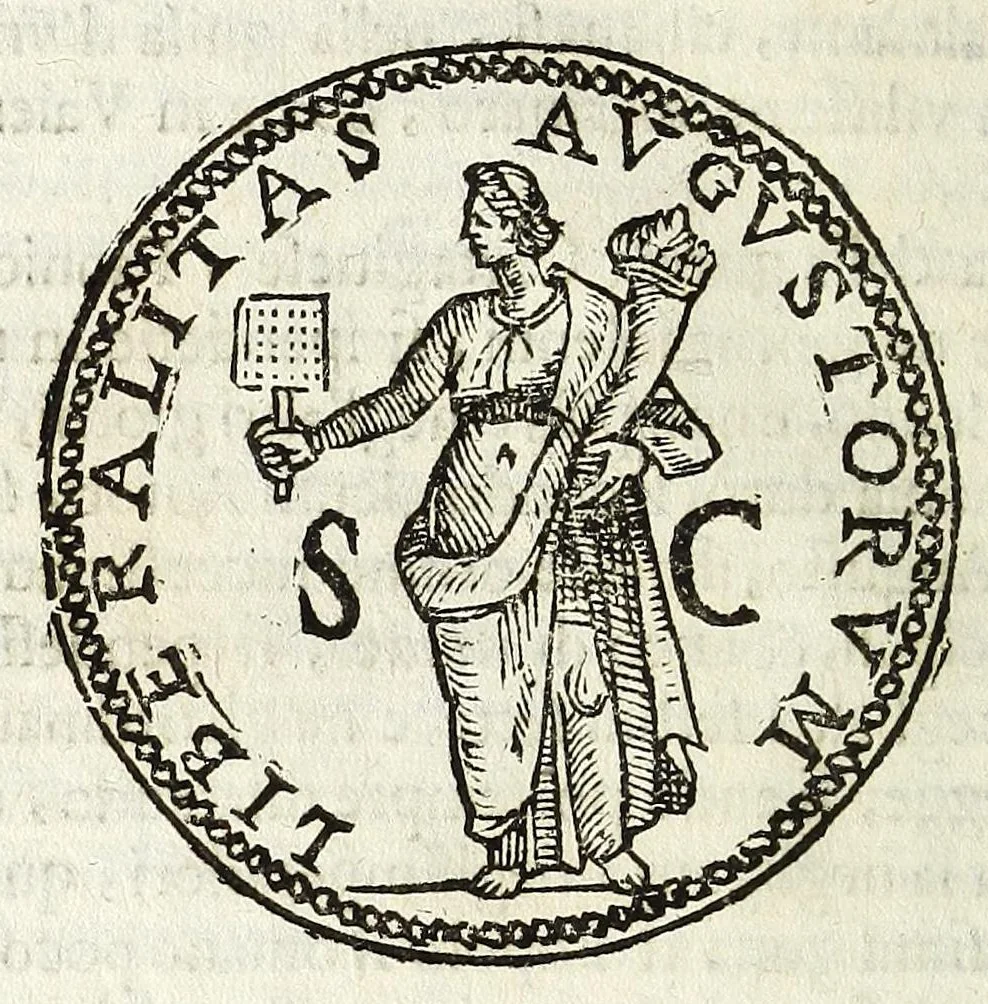 An illustration from Descrizione di Roma moderna : formata nuouamente con le autorità del cardinal Baronio, Alfonso Ciaconio, d'Antonio Bosio, Ottavio Panciroli, e d'altri celebri autori accennati nella lettera al lettore : nella quale si discorre delle sagre basiliche, chiefe, collegij, confraternite, librerie, monasterij, opsedali, fontane, giardini, palazzi, pitture, sculture, e statue più famose, che sono dentro, e fuori della città : come ancora dell'opere pie, indulgenze, e reliquie de' santi custodite nelle dette chiese, e de' sommi pontefici, e cardinali fondatori o restauratori delle medesime : distinta in quattordici rioni, abbellita con figure nuoue di rame, & accresciuta di molte notizie istoriche, 1697, leaf 490