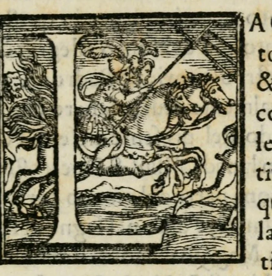 An illustration from Descrizione di tutte le feste, e mascherate fatte in Firenze per il carnouale, questo anno, 1567 : e insieme l'ordine del battesimo della primogenita dell'illust. & eccell. S. principe di Firenze, e Siena, con gl'intermedij della commedia, et dell'apparato fatto per detto battesimo, 1567, leaf 7