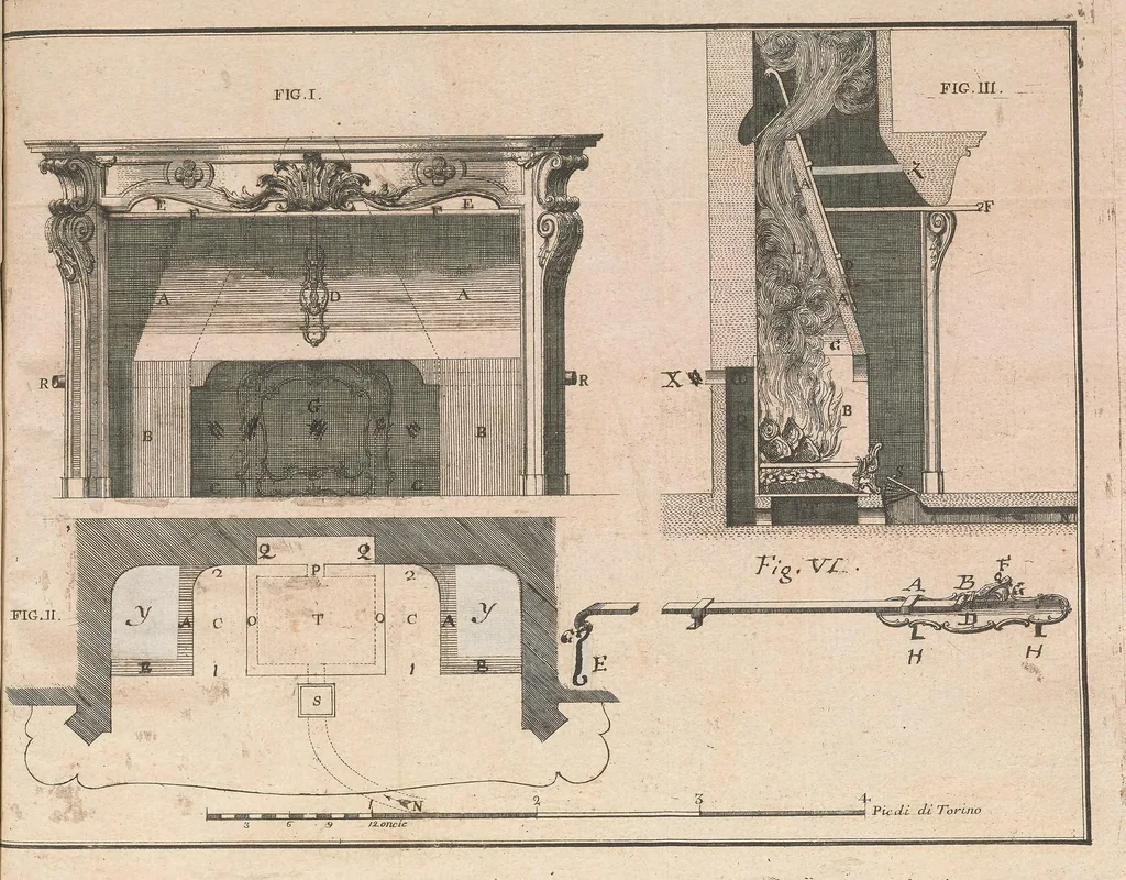 An illustration from Descrizione d'un cammino, e stuffa di nuova invenzione, 1800, leaf 43