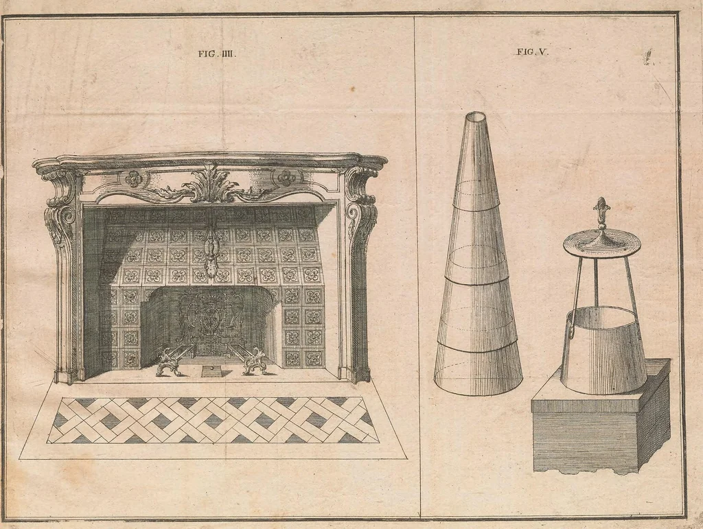 An illustration from Descrizione d'un cammino, e stuffa di nuova invenzione, 1800, leaf 47