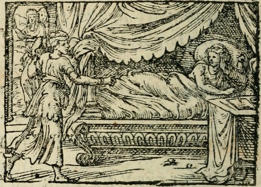An illustration from Des decorations funebres, ou il est amplement traite' des tentures, des lumieres, des mausolées, catafalques, inscriptions & autres ornemens funebres; avec tout ce qui s'est fait de plus considerable depuis plus d'un siecle, pour les papes, empereurs, rois, reines, cardinaux, princes, prelats, sçavans & personnes illustres en naissance, vertu & dignitè, &c. .., 1684, leaf 173