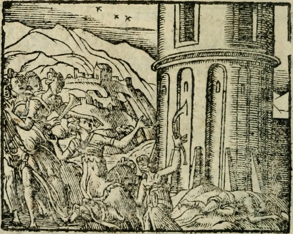 An illustration from Des decorations funebres, ou il est amplement traite' des tentures, des lumieres, des mausolées, catafalques, inscriptions & autres ornemens funebres; avec tout ce qui s'est fait de plus considerable depuis plus d'un siecle, pour les papes, empereurs, rois, reines, cardinaux, princes, prelats, sçavans & personnes illustres en naissance, vertu & dignitè, &c. .., 1684, leaf 177
