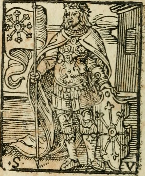 An illustration from Des decorations funebres, ou il est amplement traite' des tentures, des lumieres, des mausolées, catafalques, inscriptions & autres ornemens funebres; avec tout ce qui s'est fait de plus considerable depuis plus d'un siecle, pour les papes, empereurs, rois, reines, cardinaux, princes, prelats, sçavans & personnes illustres en naissance, vertu & dignitè, &c. .., 1684, leaf 389