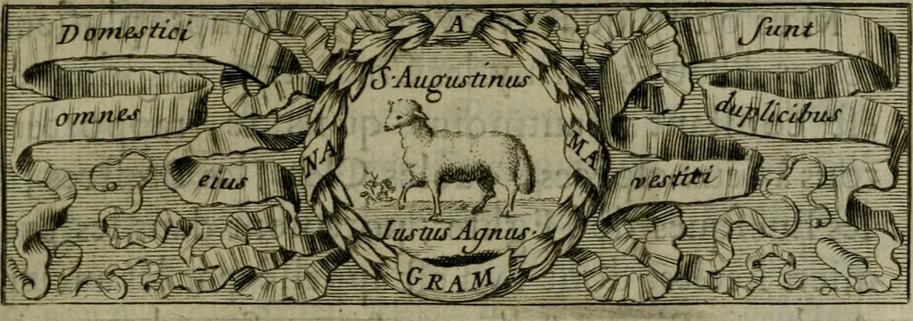 An illustration from Figures des differents habits des chanoines reguliers en ce siecle : auec vn discours sur les habits anciens et modernes de chanoines tant seculiers, que reguliers, 1666, leaf 14