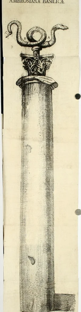 An illustration from De serpente aeneo Ambrosianae basilicae Mediolani micrologus, 1675, leaf 21