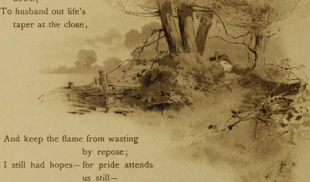 An illustration from The deserted village, 1800, leaf 13